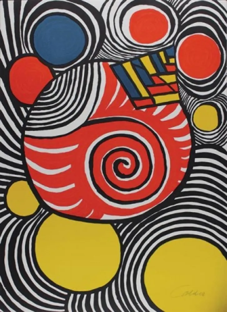 Litografía Calder - Spiral and Pyramid