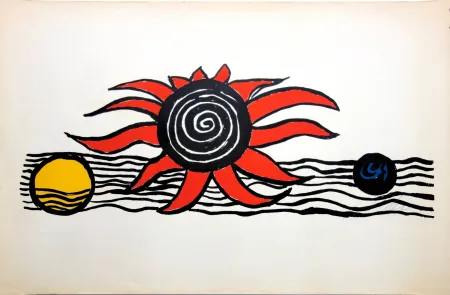 Litografía Calder - The red sun