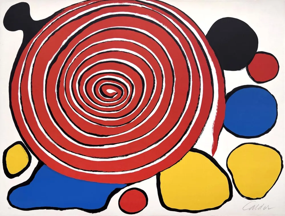 Litografía Calder - Untitled (Red Spiral)