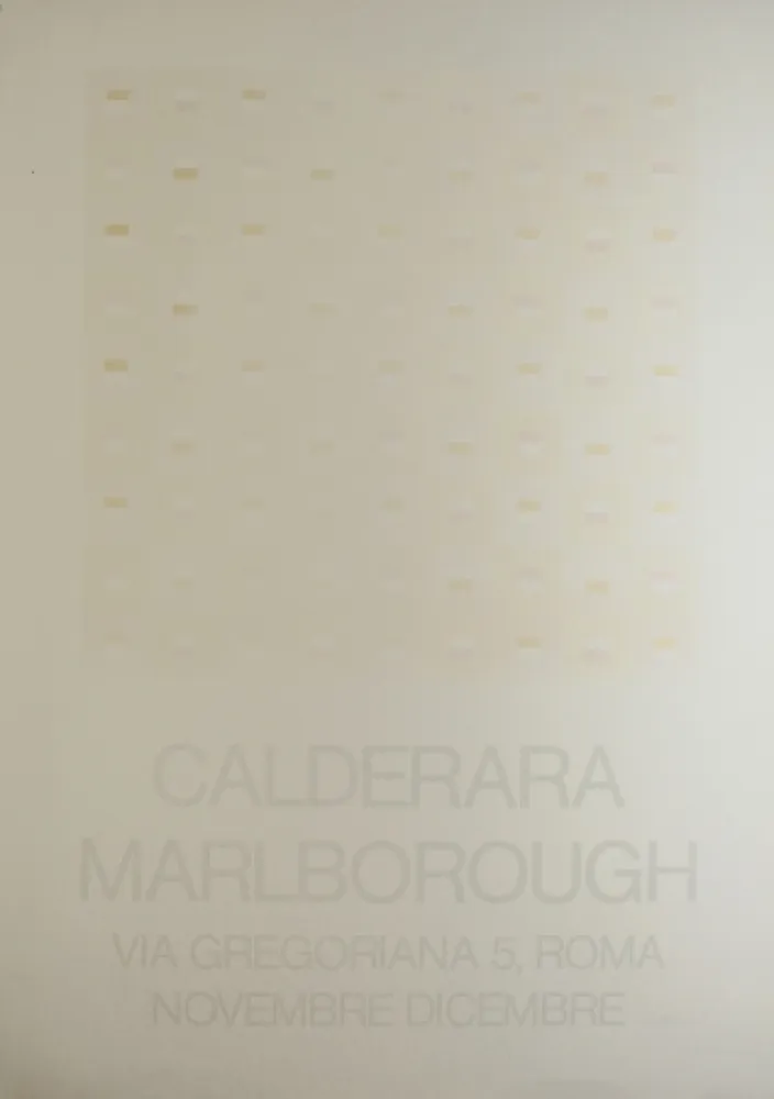 Serigrafía Calderara - Marlborough (SIGNED silkscreen exhibition poster on fine paper)
