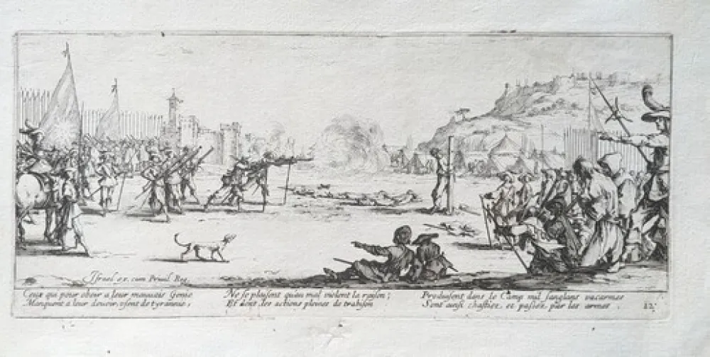 Aguafuerte Callot - L'Arquebusade / The Firing Squad