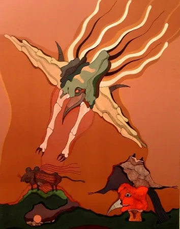 Litografía Camacho  - Catching bird