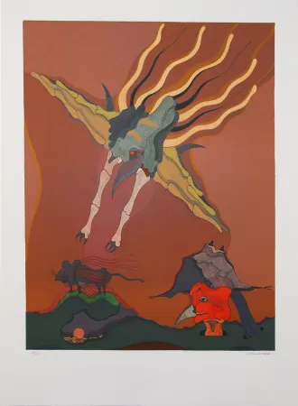 Litografía Camacho  - Catching Bird