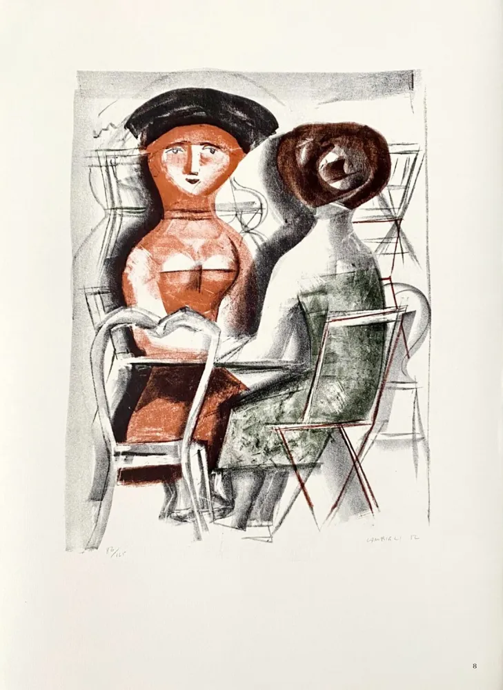 Litografía Campigli (After) - Al Tavolino