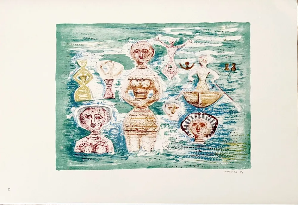 Litografía Campigli (After) - Bagnanti