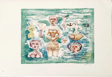 Litografía Campigli (After) - Bagnanti