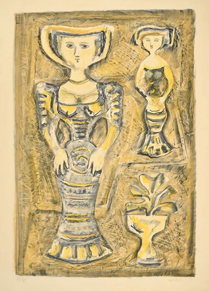 Litografía Campigli - DONNE - FIORI