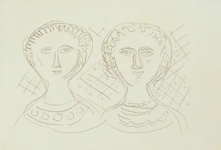 Grabado Campigli - Due visi