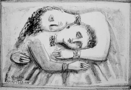 Litografía Campigli - Il distacco