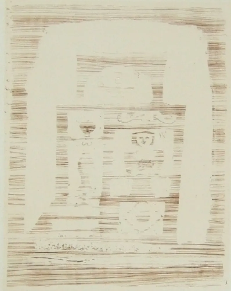 Grabado Campigli - La casa