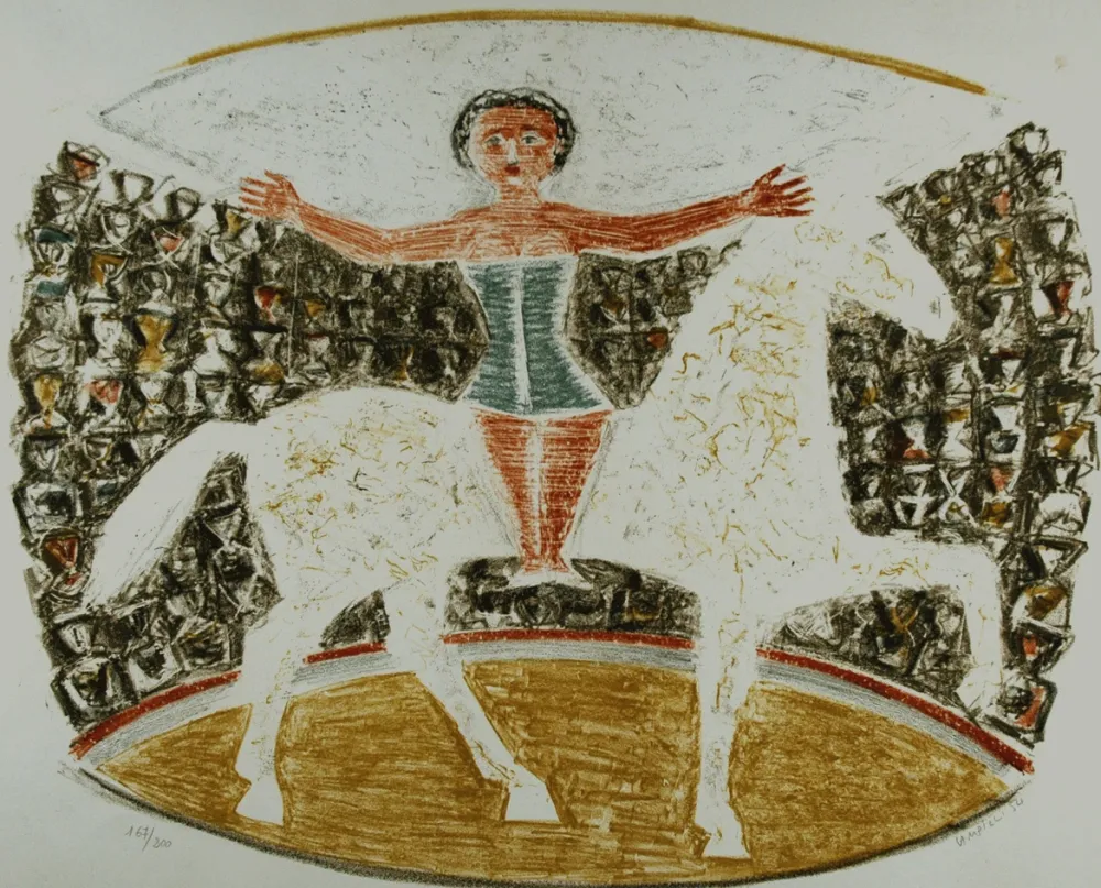 Litografía Campigli - La cavallerizza