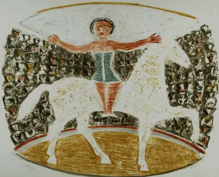 Litografía Campigli - La cavallerizza