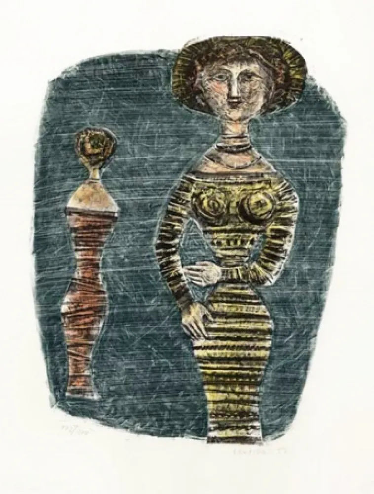 Litografía Campigli - Le passeggiatric