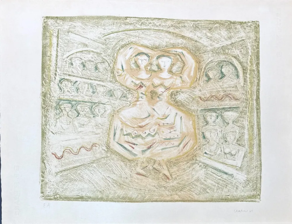 Litografía Campigli - Massimo Campigli (1895–1971) - Danzatrici - lithograph on paper - 1965