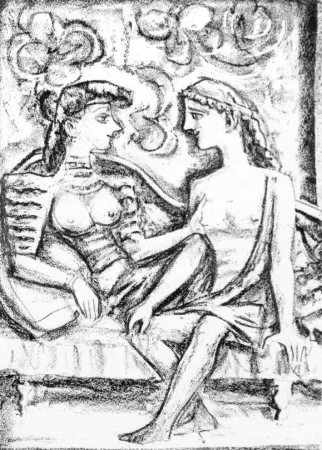 Litografía Campigli - Seduzione