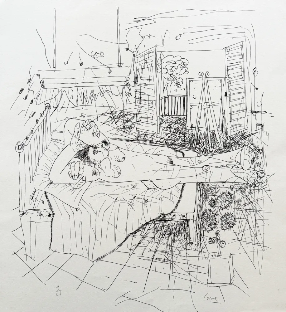 Litografía Cane - Nu à l'atelier III