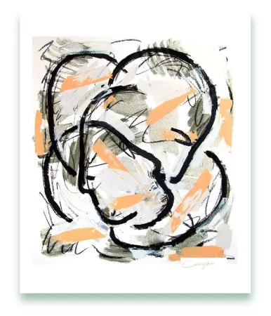 Grabado Canogar - Escena urbana