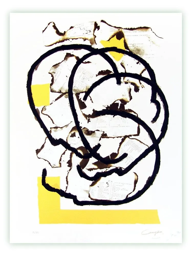 Grabado Canogar - Escena urbana (sin título)