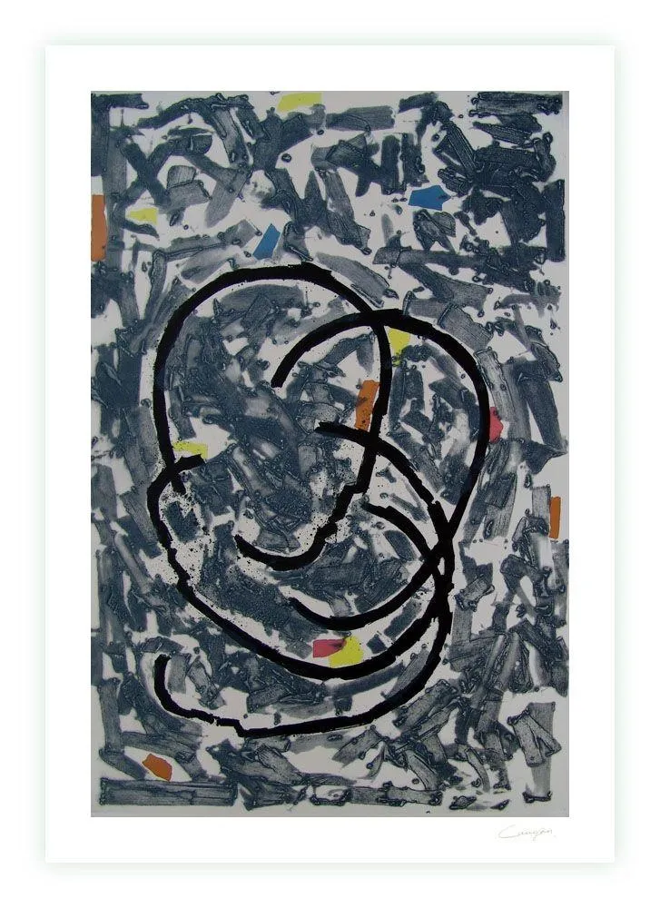 Grabado Canogar - Escena urbana V-3-90