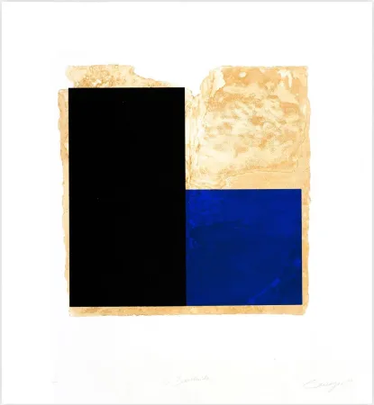 Aguafuerte Canogar - La Bienvenida (azul)