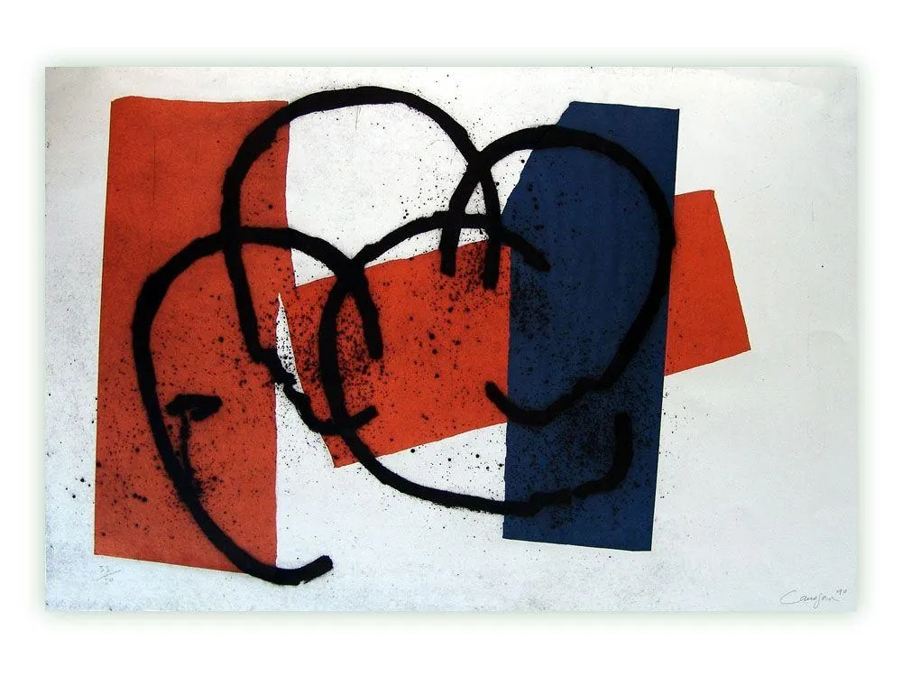 Grabado Canogar - Serie constructivista n-3-90