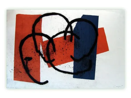 Grabado Canogar - Serie constructivista n-3-90