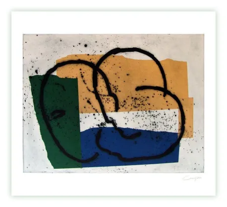 Grabado Canogar - Serie constructivista n-7-90