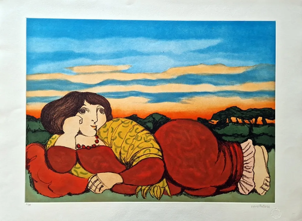 Aguafuerte Cantatore - Odalisca