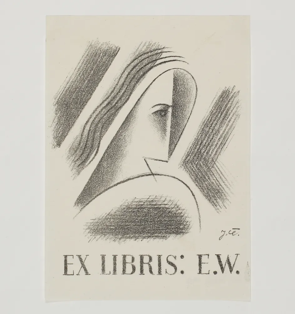 Litografía Capek - Exlibris E.W. 