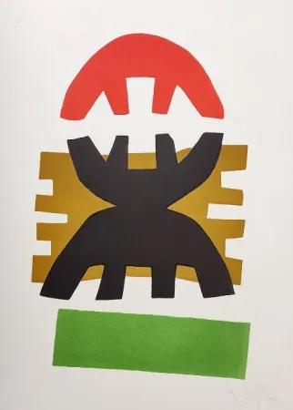 Litografía Capogrossi - Biglietto di auguri per la Galerie im Erker