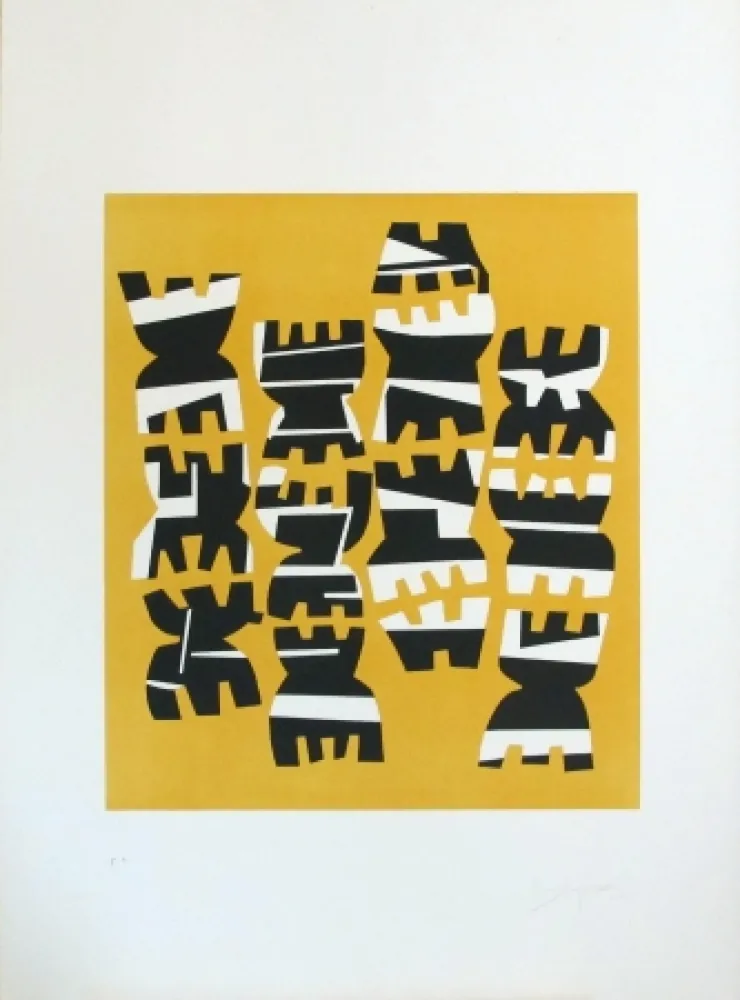 Litografía Capogrossi - Quarzo n°8