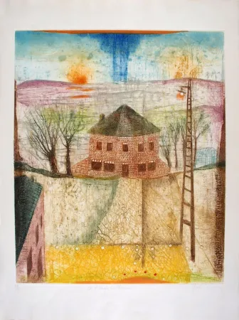 Aguafuerte Y Aguatinta Carcan - A l'angle du chemin