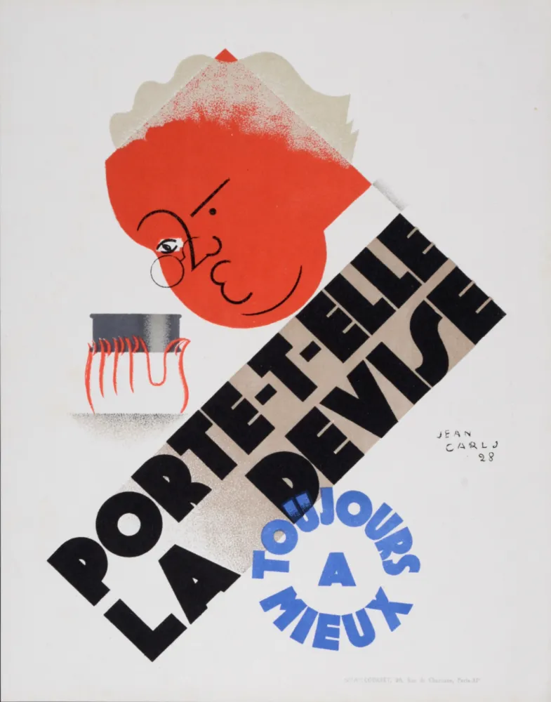 Litografía Carlu - Porte-t-elle la devise, 1928