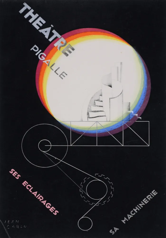 Litografía Carlu - Théâtre Pigalle, ses éclairages, sa machinerie, c. 1929