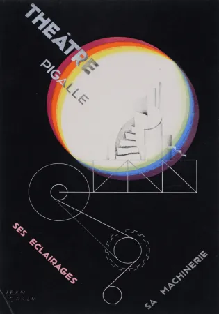 Litografía Carlu - Théâtre Pigalle, ses éclairages, sa machinerie, c. 1929