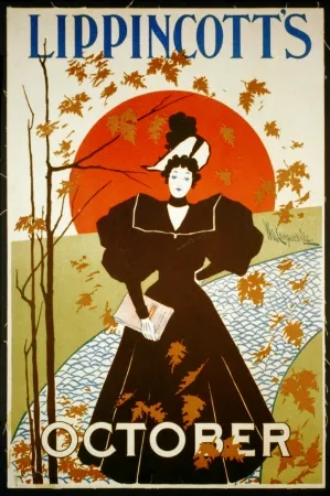 Litografía Carqueville - Lippincott's October