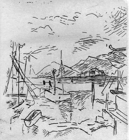 Grabado Carra - Piccolo molo I, 1924