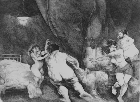 Aguafuerte Carrera - Il ratto delle Sabine