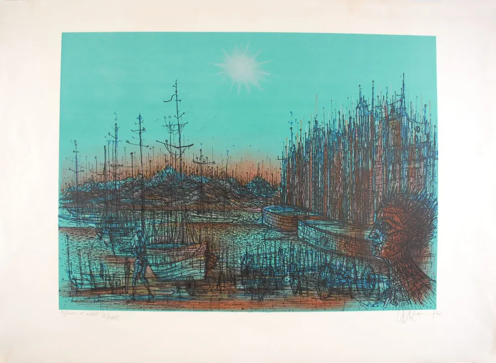 Litografía Carzou - Bateau