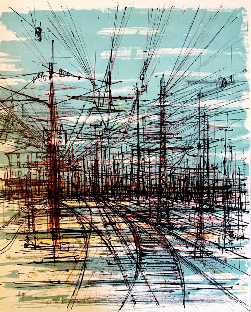 Litografía Carzou - La voie ferrée