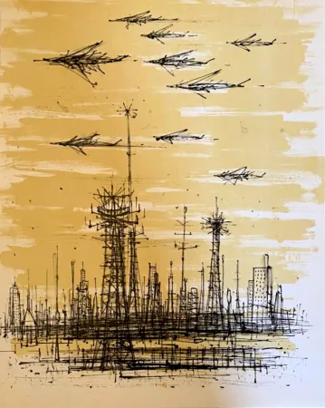 Litografía Carzou - L'escadre