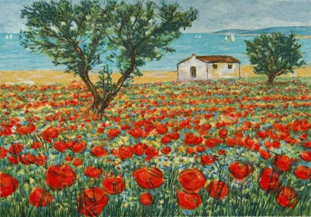 Serigrafía Cascella - Paesaggio