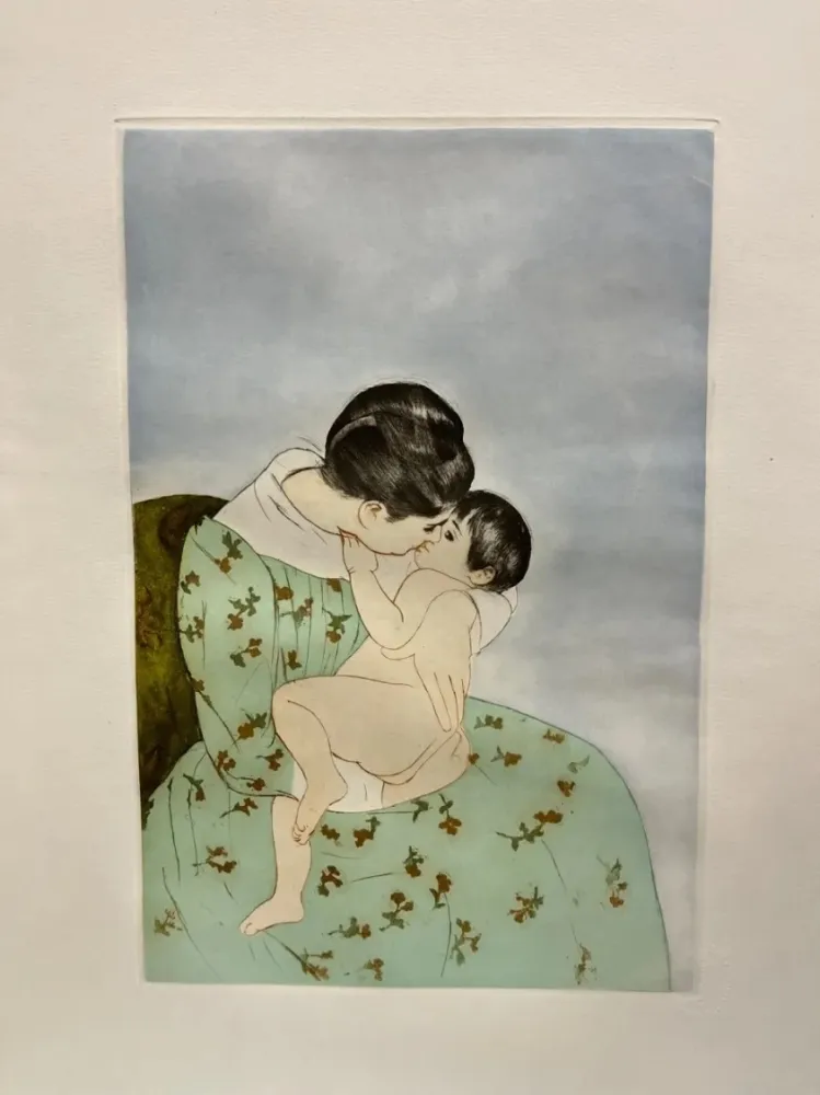 Punta Seca Cassatt - Le baiser maternel