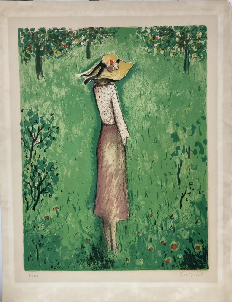 Litografía Cassigneul  - Jean-Pierre Cassigneul (né en 1935) Les Pommiers -  1974.