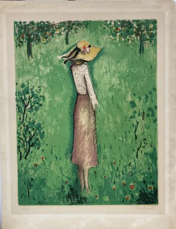 Litografía Cassigneul  - Jean-Pierre Cassigneul (né en 1935) Les Pommiers -  1974.