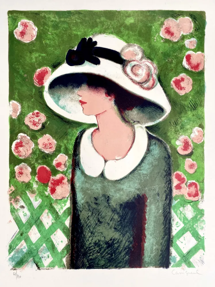 Litografía Cassigneul  - La Roseraie