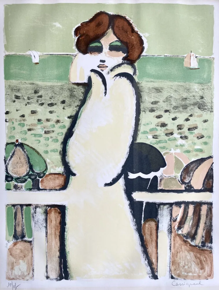 Litografía Cassigneul  - Le Peignoir de Bain