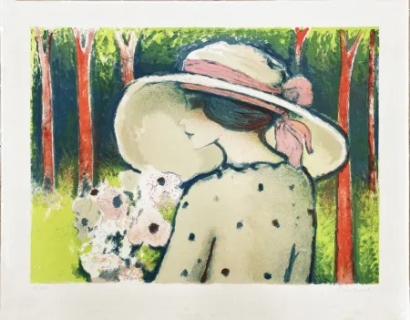 Litografía Cassigneul  -  Les Arbres Rouges