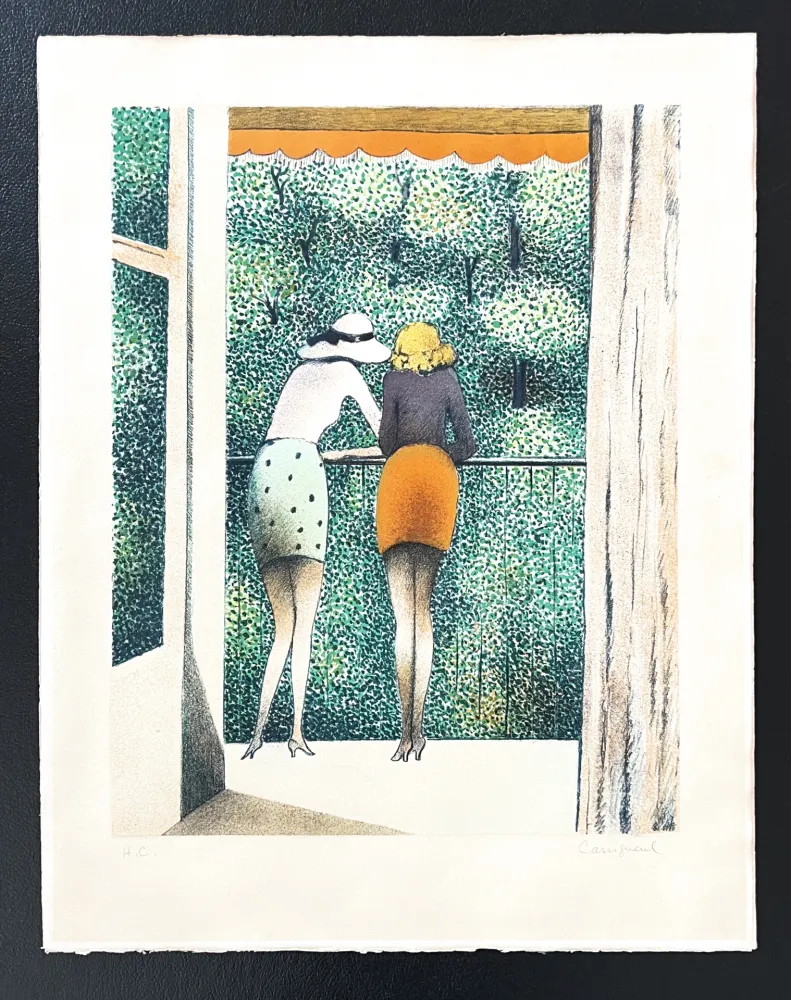 Litografía Cassigneul  - Les deux amis 