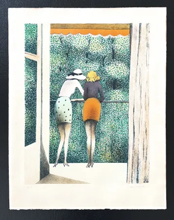 Litografía Cassigneul  - Les deux amis 